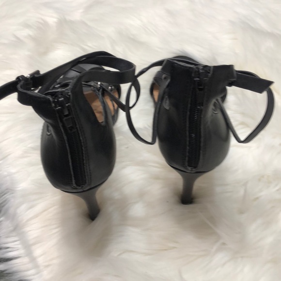 Dolce Vita Black leather heels sz 10 ankle strap - Picture 3 of 7
